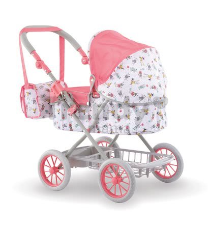 Hlboký kočík Carriage Mon Grand Poupon Corolle skladací pre 36-52 cm bábiku výškovo nastaviteľný s taškou