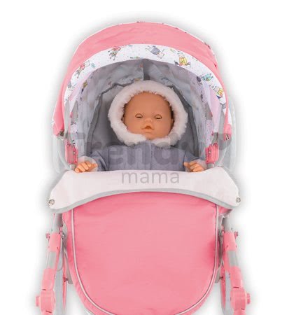 Hlboký kočík Carriage Mon Grand Poupon Corolle skladací pre 36-52 cm bábiku výškovo nastaviteľný s taškou