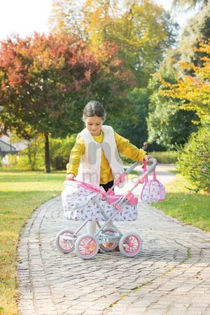 Hlboký kočík Carriage Mon Grand Poupon Corolle skladací pre 36-52 cm bábiku výškovo nastaviteľný s taškou od 3 rokov