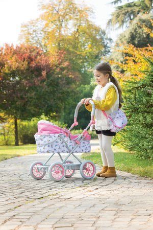 Hlboký kočík Carriage Mon Grand Poupon Corolle skladací pre 36-52 cm bábiku výškovo nastaviteľný s taškou
