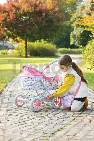 Hlboký kočík Carriage Mon Grand Poupon Corolle skladací pre 36-52 cm bábiku výškovo nastaviteľný s taškou