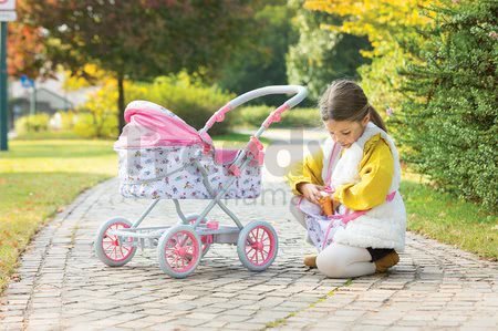 Hlboký kočík Carriage Mon Grand Poupon Corolle skladací pre 36-52 cm bábiku výškovo nastaviteľný s taškou