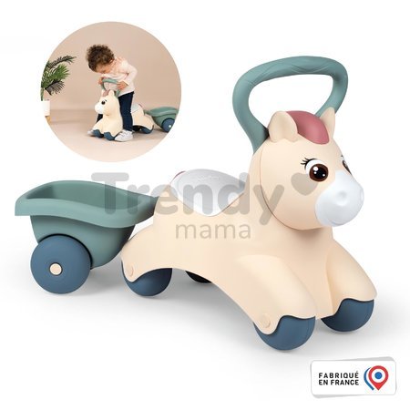 Odrážadlo s prívesom Baby Pony Ride On Little Smoby ergonomicky tvarované s veľkým držadlom pre najmenších od 12 mes