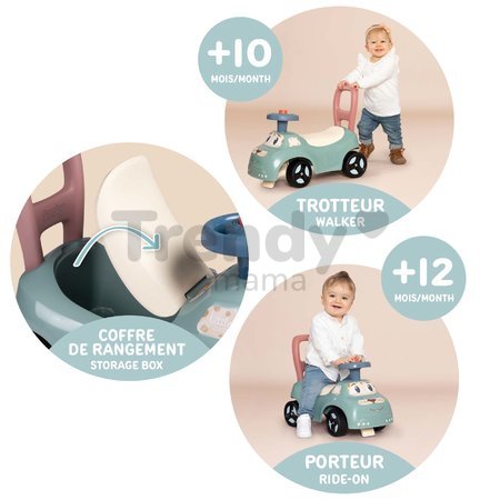 Odrážadlo a chodítko s klaksónom Auto Ride On Little Smoby ergonomicky tvarované s úložným priestorom pod sedadlom od 10 mes