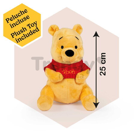 Didaktické chodítko a kočík Winnie the Pooh Baby Walker 3v1 Smoby s 25 cm plyšovou bábikou a brzdami od 12 mes