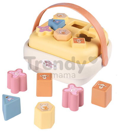 Didaktický košík Winnie the Pooh Sorter Basket Smoby so 8 vkladacími kockami od 12 mes