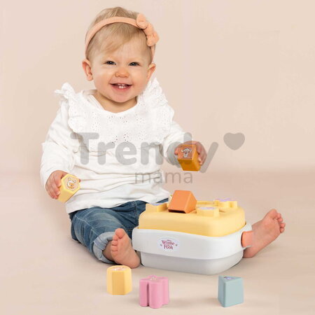 Didaktický košík Winnie the Pooh Sorter Basket Smoby so 8 vkladacími kockami od 12 mes