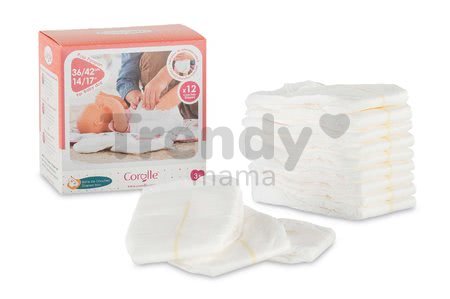 Plienky pampersky 12 kusov Mon Grand Poupon Corolle pre 36-42 cm bábiku