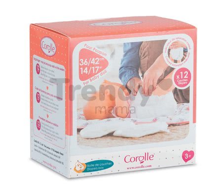 Plienky pampersky 12 kusov Mon Grand Poupon Corolle pre 36-42 cm bábiku