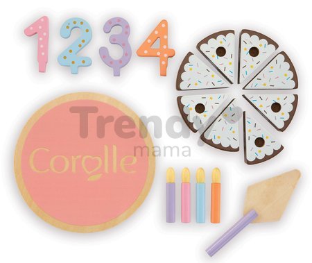 Narodeninová torta Wooden Birthday Cake Corolle pre 36-42 cm bábiku 18 doplnkov od 24 mes