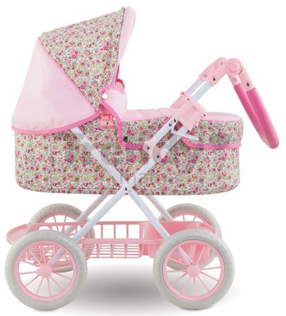 Hlboký kočík s taškou na prebaľovanie Carriage Floral Corolle skladací pre 36-52 cm bábiku výškovo nastaviteľný