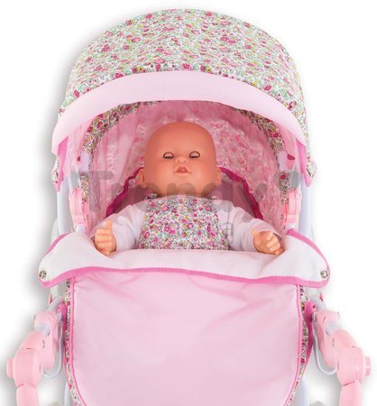 Hlboký kočík s taškou na prebaľovanie Carriage Floral Corolle skladací pre 36-52 cm bábiku výškovo nastaviteľný