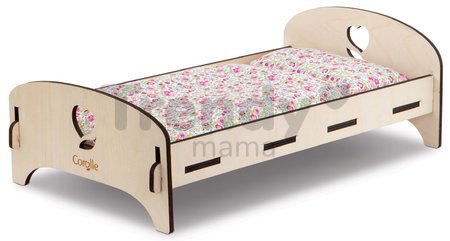 Drevená postieľka Wooden Bed Floral Corolle pre 30-36 cm bábiku