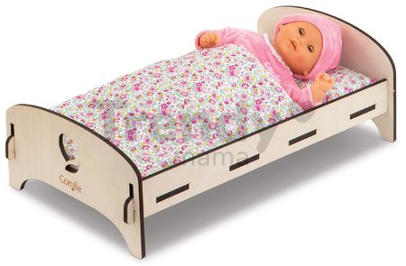 Drevená postieľka Wooden Bed Floral Corolle pre 30-36 cm bábiku