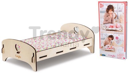 Drevená postieľka Wooden Bed Floral Corolle pre 30-36 cm bábiku