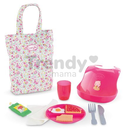 Jedálenská súprava s taškou a podbradníkom Large Meal Set Corolle pre 36-42 cm bábiku 11 doplnkov od 24 mes