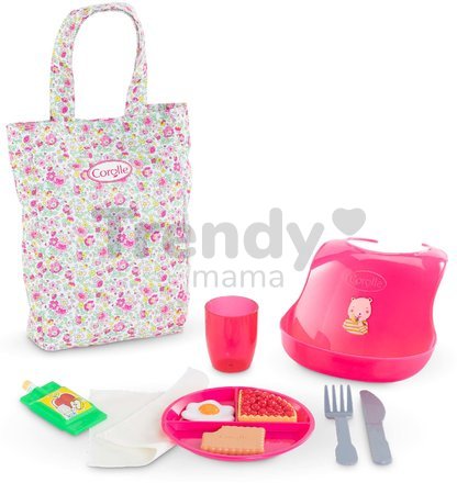 Jedálenská súprava s taškou a podbradníkom Large Meal Set Corolle pre 36-42 cm bábiku 11 doplnkov od 24 mes