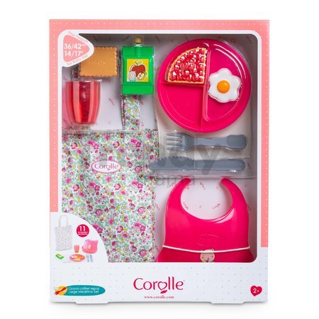 Jedálenská súprava s taškou a podbradníkom Large Meal Set Corolle pre 36-42 cm bábiku 11 doplnkov od 24 mes