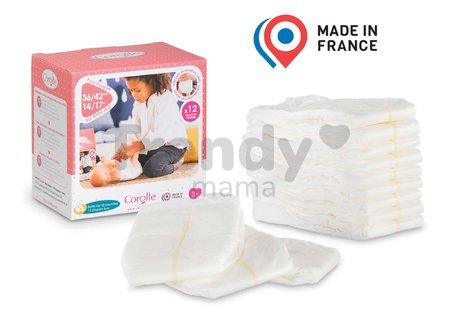 Plienky pampersky 12 kusov Mon Grand Poupon Corolle pre 36-42 cm bábiku