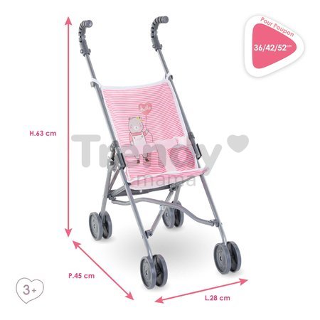 Kočík skladací Umbrella Stroller Pink Mon Grand Poupon Corolle pre 36-52 cm bábiku