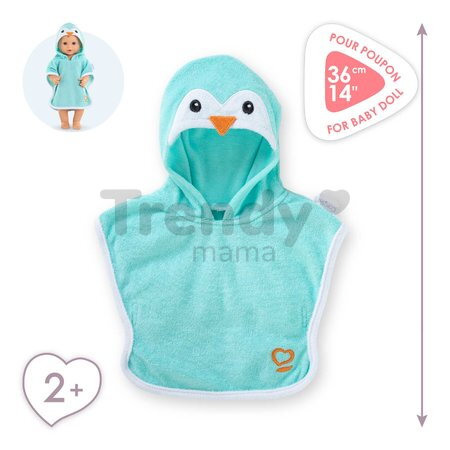Župan pre bábiku Bathcape Penguin Mon Grand Poupon Corolle pre 36 cm bábiku od 24 mes