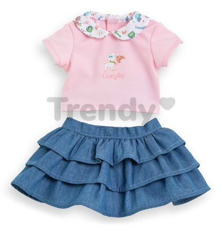 Sukňa a tričko pre bábiku Ruffle Skirt & T-shirt A Weekend in Paris Mon Grand Poupon Corolle pre 36 cm bábiku od 24 mes