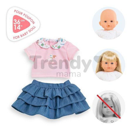 Sukňa a tričko pre bábiku Ruffle Skirt & T-shirt A Weekend in Paris Mon Grand Poupon Corolle pre 36 cm bábiku od 24 mes