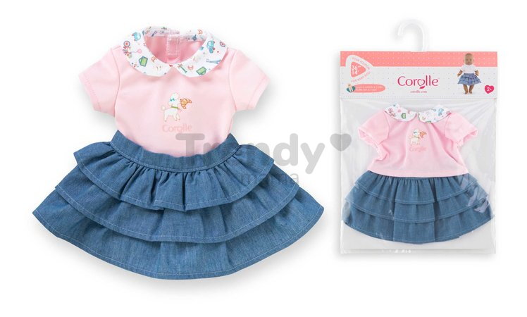 Sukňa a tričko pre bábiku Ruffle Skirt & T-shirt A Weekend in Paris Mon Grand Poupon Corolle pre 36 cm bábiku od 24 mes