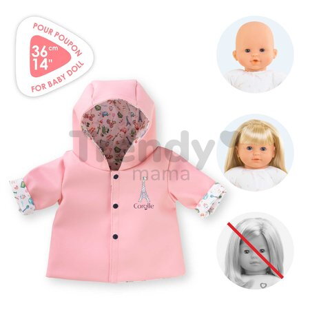 Pršiplášť pre bábiku Reversible Rain Coat A Weekend in Paris Mon Grand Poupon Corolle pre 36 cm bábiku od 24 mes