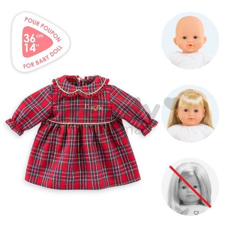 Šaty pre bábiku Dress Corolle Holidays Mon Grand Poupon Corolle vianočná edícia pre 36 cm bábiku od 24 mes