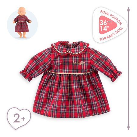 Šaty pre bábiku Dress Corolle Holidays Mon Grand Poupon Corolle vianočná edícia pre 36 cm bábiku od 24 mes