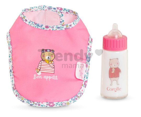 Podbradník a fľaša s mliekom pre bábiku Bib & Magic Milk Bottle Mon Grand Poupon Corolle pre 36-42 cm bábiku od 24 mes