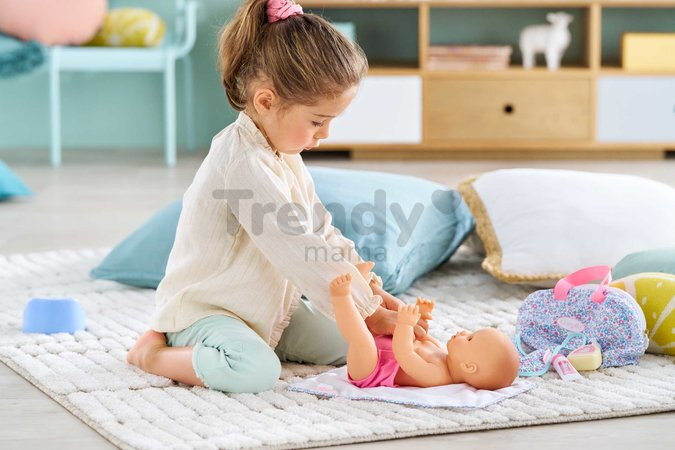 Prebaľovacia taška pre bábiku Flowered Changing Accessories Set Corolle pre 36 cm bábiku 7 doplnkov od 24 mes