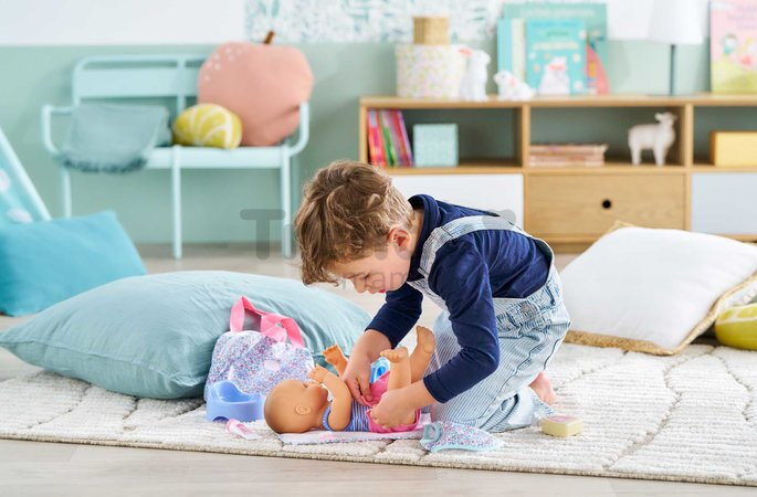 Prebaľovacia taška pre bábiku Flowered Changing Accessories Set Corolle pre 36 cm bábiku 7 doplnkov od 24 mes