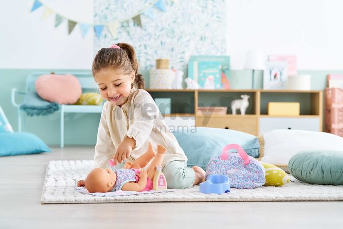 Prebaľovacia taška pre bábiku Flowered Changing Accessories Set Corolle pre 36 cm bábiku 7 doplnkov od 24 mes