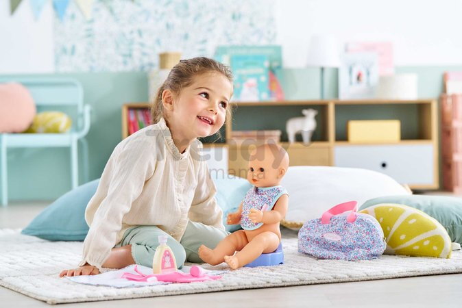 Prebaľovacia taška pre bábiku Flowered Changing Accessories Set Corolle pre 36 cm bábiku 7 doplnkov od 24 mes