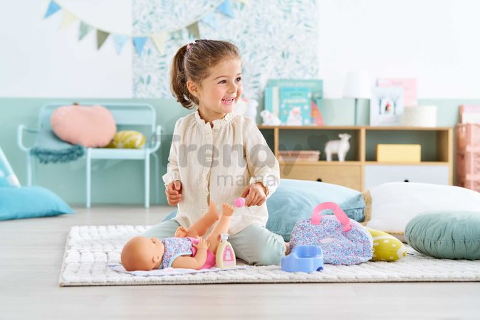 Prebaľovacia taška pre bábiku Flowered Changing Accessories Set Corolle pre 36 cm bábiku 7 doplnkov od 24 mes