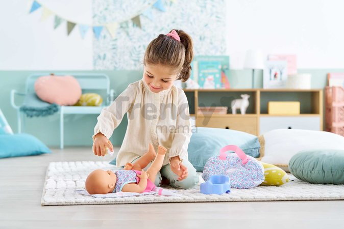 Prebaľovacia taška pre bábiku Flowered Changing Accessories Set Corolle pre 36 cm bábiku 7 doplnkov od 24 mes