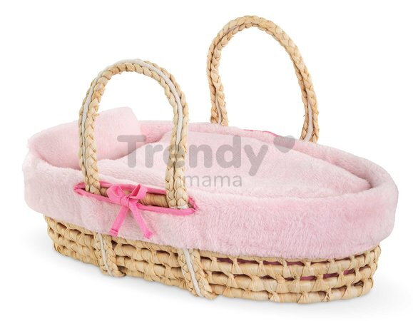 Prútený košík s prikrývkou a vankúšom pre bábiku Braided Basket Set Plush Corolle pre 36-42 cm bábiku