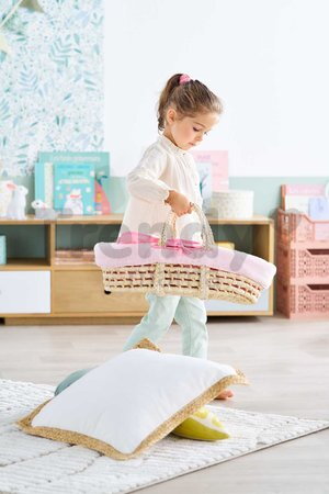 Prútený košík s prikrývkou a vankúšom pre bábiku Braided Basket Set Plush Corolle pre 36-42 cm bábiku