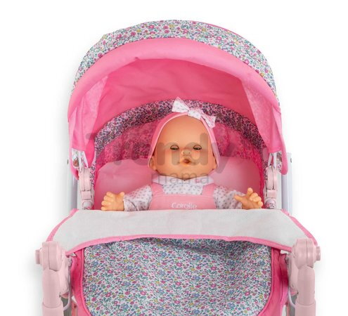 Hlboký kočík pre bábiku Flowered Carriage Corolle s taškou na prebaľovanie pre 30-52 cm bábiku