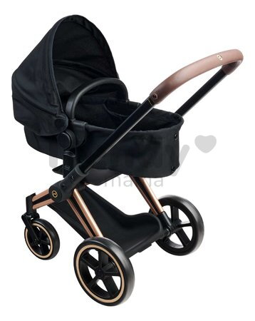 Kočík trojkombinácia pre bábiku Cybex Black 3in1 Priam Corolle skladací s multifunkčnými prednými kolesami pre 36-52 cm bábiku