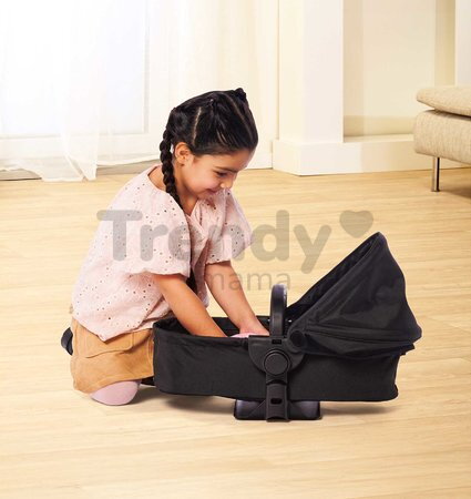 Kočík trojkombinácia pre bábiku Cybex Black 3in1 Priam Corolle skladací s multifunkčnými prednými kolesami pre 36-52 cm bábiku