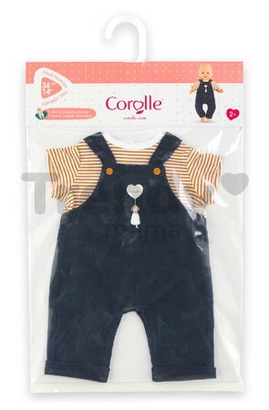 Tričko a overal pre bábiku T-shirt & Navy Blue Overall Mon Grand Poupon Corolle pre 36 cm bábiku od 24 mes