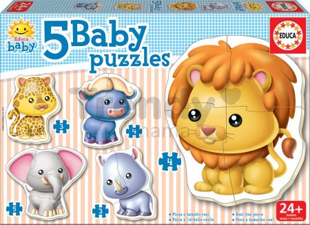 Baby puzzle Zvieratká z džungle Educa 5-obrázkové od 24 mes