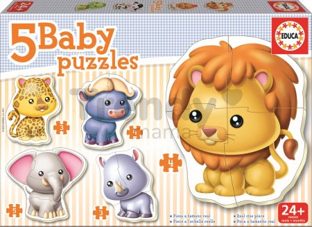 Baby puzzle Zvieratká z džungle Educa 5-obrázkové od 24 mes