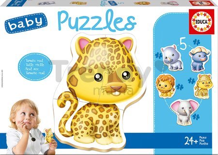 Baby puzzle Zvieratká z džungle Educa 5-obrázkové od 24 mes
