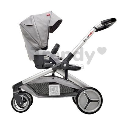 Kočík pre dve deti Red Castle Evolutwin® Grey polohovateľný s kompletnou výbavou a pršiplášťom