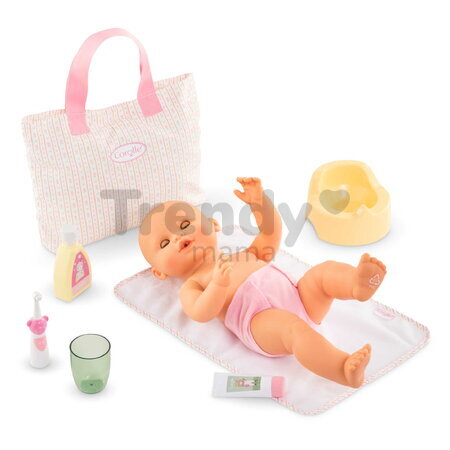 Prebaľovacia taška pre bábiku Changing Accessories Set Tulips Corolle pre 30-36 cm bábiku 8 doplnkov od 24 mes