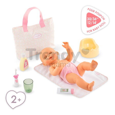 Prebaľovacia taška pre bábiku Changing Accessories Set Tulips Corolle pre 30-36 cm bábiku 8 doplnkov od 24 mes